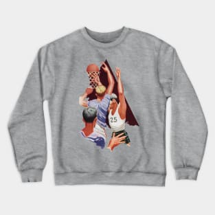 Vintage Sports Basketball Players Shooting a Blasket Crewneck Sweatshirt